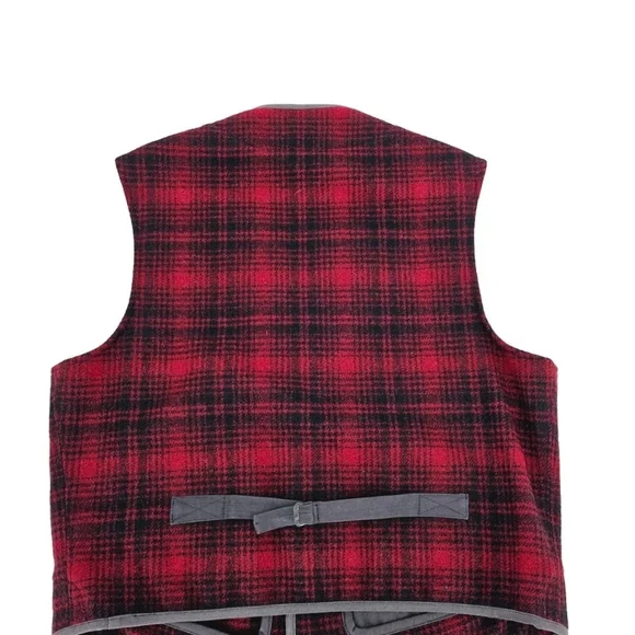 Vintage DOUBLE RL RRL Ralph Lauren Wool Vest Plaid Pattern L Size